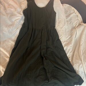 Green casual maxi dress with pockets